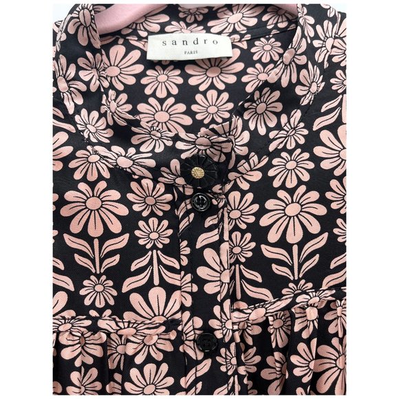 SANDRO Helia Silk Top Size 3/ - Picture 3 of 8